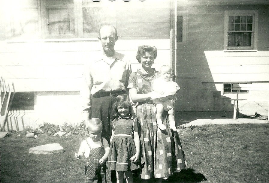 g. Daddy_ Mother_ Eric_ Kathleen_ Becky_ Hawkins_ house_ SLC_ Utah_ Spring_ 1954