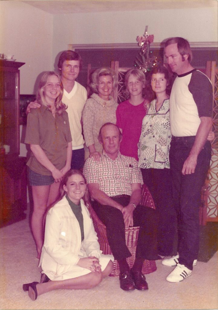 j. Loretta_ Eric_ Mother_ Wesley_ Kathleen_ Dwight_ Becky and Daddy_ Cocoa Beach_ FL_ Christmas_ 1975