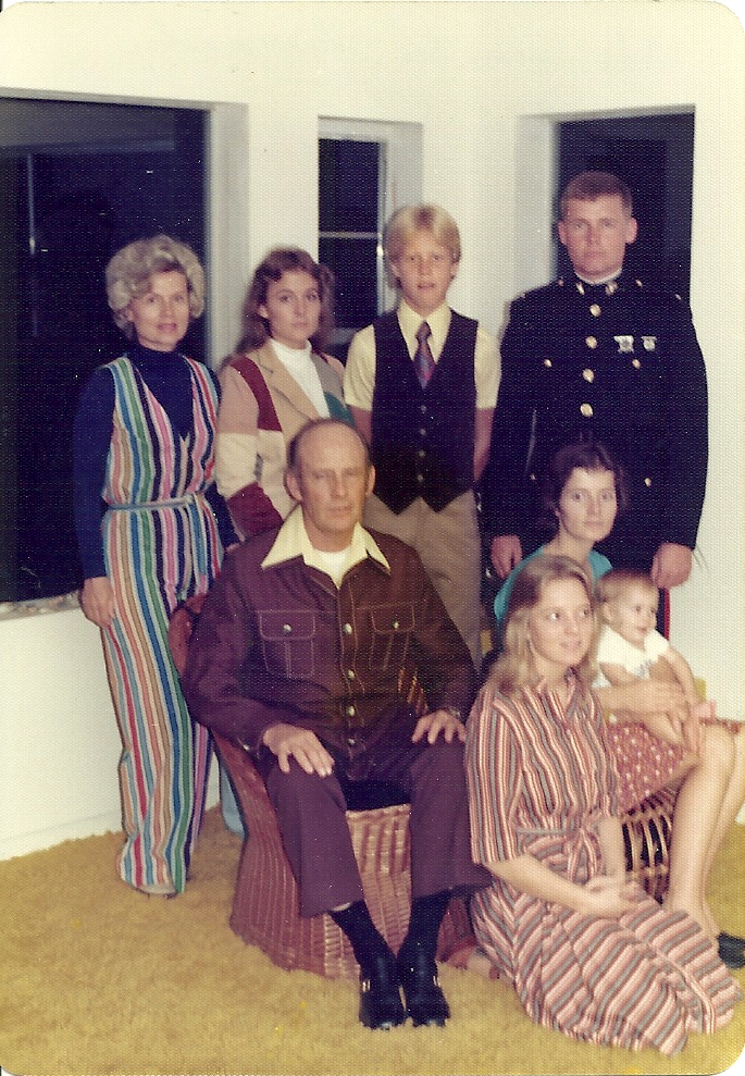 m. Mother_ Becky_ Wesley_ Eric_ Daddy Kathleen_ Josh and Loretta_ Cocoa Beach_ FL_ Dec_ 1976